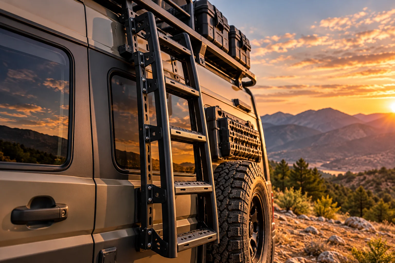 Puertas tubulares metálicas para vehículos todoterreno 4x4.